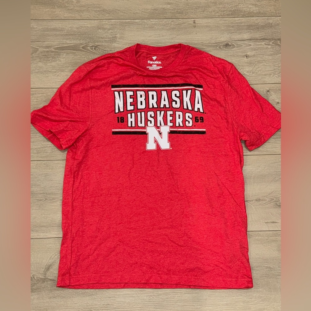Fanatics Nebraska Huskers Red Short Sleeve Tee